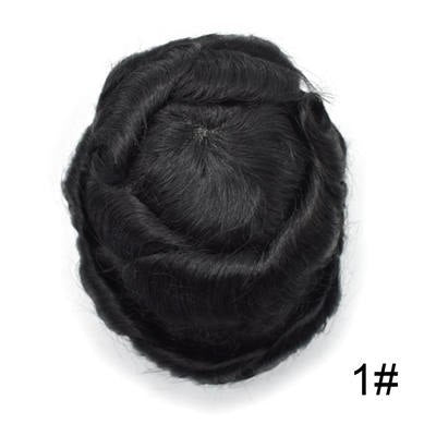 Newness Breathable French Lace Mens Toupee Natural Hairline Front Bleached Knot Indian Human Remy Hair Full Lace Hair System