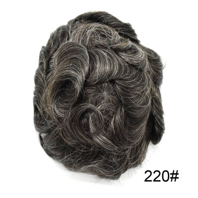 Newness Breathable French Lace Mens Toupee Natural Hairline Front Bleached Knot Indian Human Remy Hair Full Lace Hair System