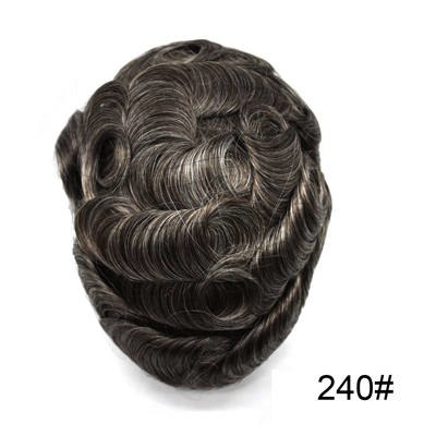 Newness Breathable French Lace Mens Toupee Natural Hairline Front Bleached Knot Indian Human Remy Hair Full Lace Hair System