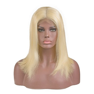 Blonde Lace Front Human Hair Wigs Brazilian Short Bob Wig Pre Plucked Wigs For Black Women Straight Remy Hair Djs Beauty Hair