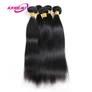 Addbeauty 10Pcs Lot Brazilian Straight 100% Human Non Remy Hair Bundles Extension Inch Natural Color Double Weft For Black Woman