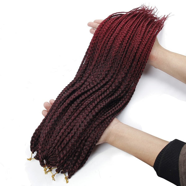 Box Braids 22 Inch Ombre Kanekalon Hair Extension Synthetic Crochet Braids free shipping Crochet Hair