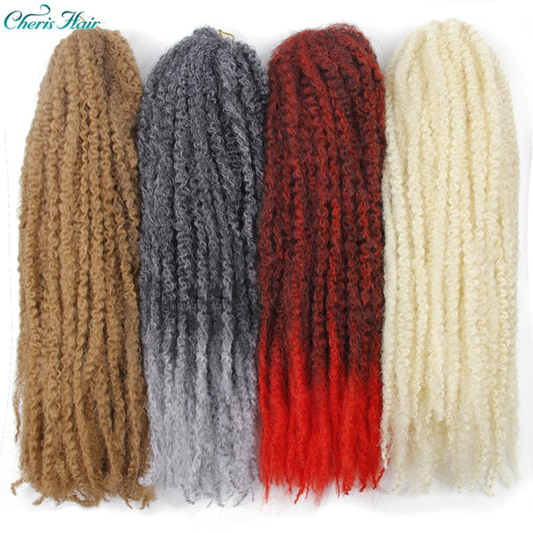 Synthetic Marley Braids Curly Afro Soft Hair Braids for Kid Red Grey Brown Golden Kanekalon Crochet Braiding Hair Extension