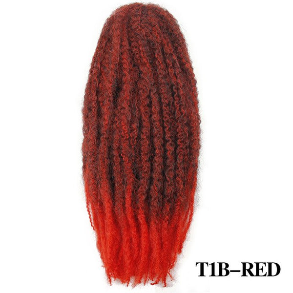 Synthetic Marley Braids Curly Afro Soft Hair Braids for Kid Red Grey Brown Golden Kanekalon Crochet Braiding Hair Extension