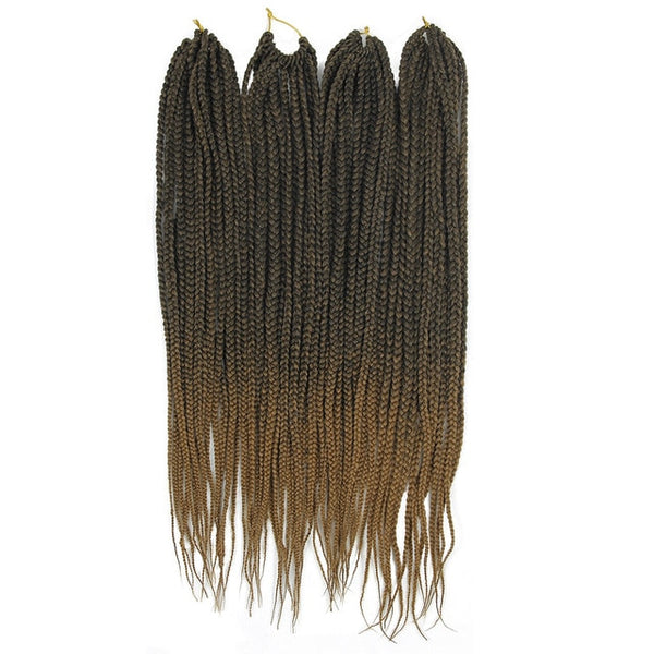 Synthetic Braids Crochet Braiding Hair Black Brown Ombre 22 Inch Long Kanekalong Braiding Hair Extenion Box Braids Crochet