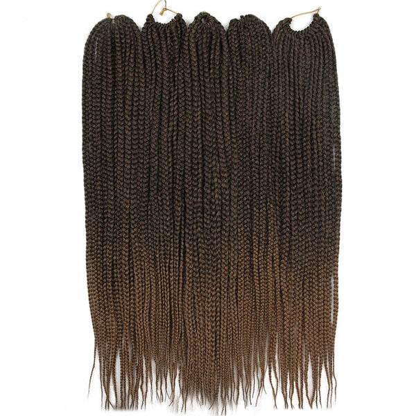 Synthetic Braids Crochet Braiding Hair Black Brown Ombre 22 Inch Long Kanekalong Braiding Hair Extenion Box Braids Crochet