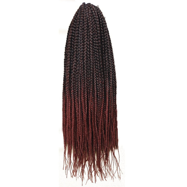 Synthetic Braids Crochet Braiding Hair Black Brown Ombre 22 Inch Long Kanekalong Braiding Hair Extenion Box Braids Crochet