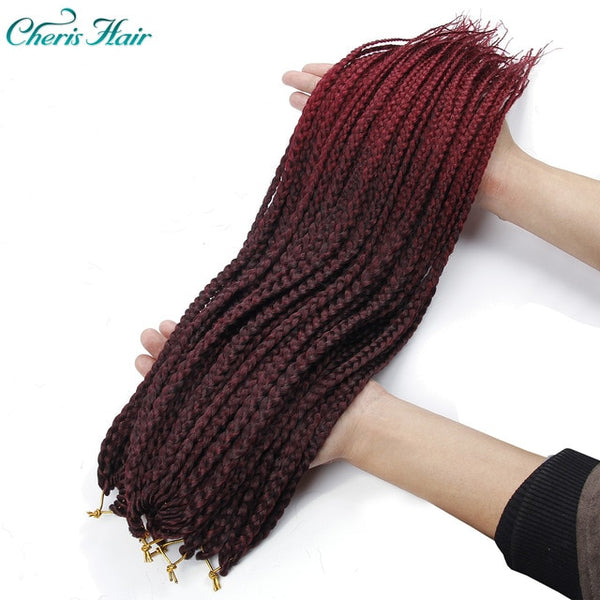 Synthetic Box Braids Crochet Braiding Hair Black Brown Red Ombre Kanekalong Braiding Hair Extenion Crochet Braids Senagel Hair