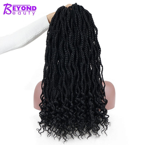 Beyond Beauty Synthetic Crochet Hair Extensions Box Braids Crochet Braids Kanekalon Fiber Braiding Hair Bulk Black colors