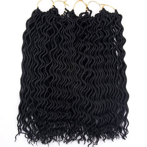 FALEMEI 18Inch 60g 24Strands/Pack Faux Locs Curly Crochet Braids Synthetic Braids Hair Extensions kanekalon crochet braid hair