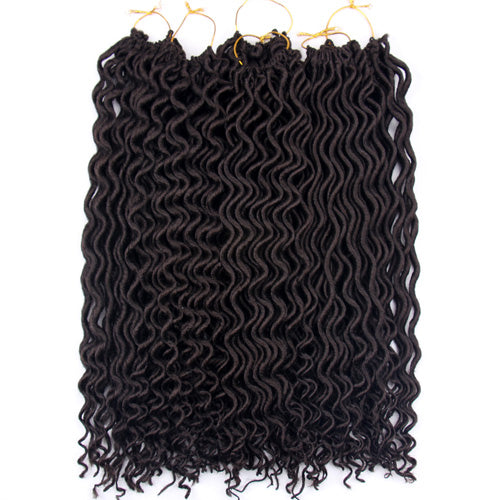 FALEMEI 18Inch 60g 24Strands/Pack Faux Locs Curly Crochet Braids Synthetic Braids Hair Extensions kanekalon crochet braid hair