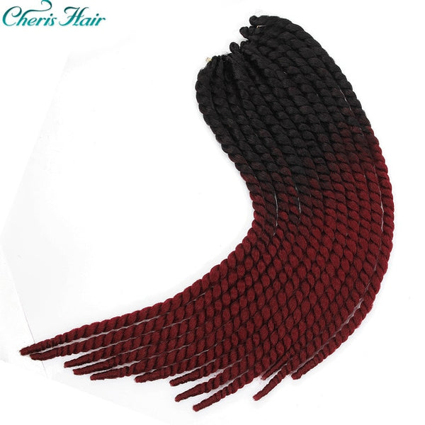 Senegalese Twist Crochet Braids Hair 22 Inch Big Size Ombre Color Synthetic Kanekalon Fiber Crochet Braids Cheveau Hair Piece