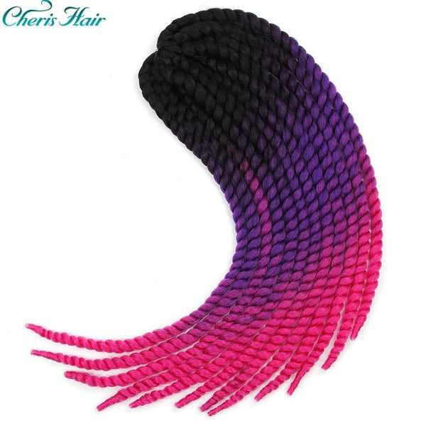 Senegalese Twist Crochet Braids Hair 22 Inch Big Size Ombre Color Synthetic Kanekalon Fiber Crochet Braids Cheveau Hair Piece