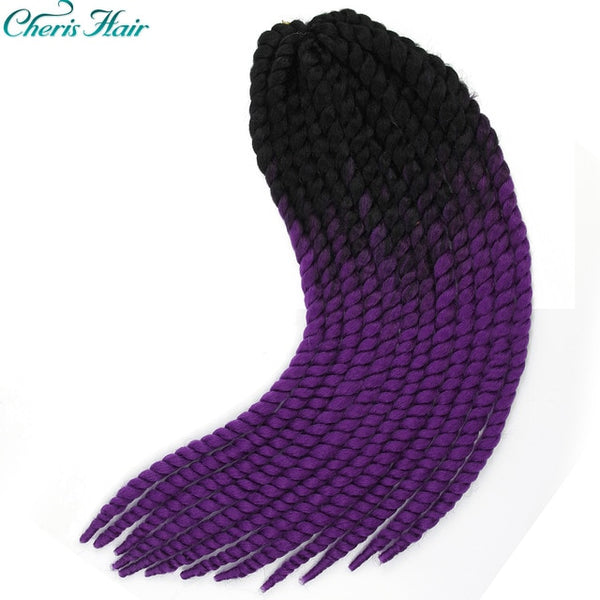 Senegalese Twist Crochet Braids Hair 22 Inch Big Size Ombre Color Synthetic Kanekalon Fiber Crochet Braids Cheveau Hair Piece