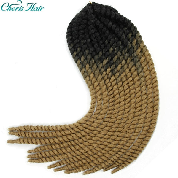 Senegalese Twist Crochet Braids Hair 22 Inch Big Size Ombre Color Synthetic Kanekalon Fiber Crochet Braids Cheveau Hair Piece